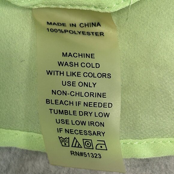 VINCE CAMUTO Top XS Green Chiffon Asymmetrical Sleeveless Sheer Flowy - Picture 4 of 7